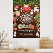 Kerstkoekjesdecorcerende familienaam poster (Keuken)