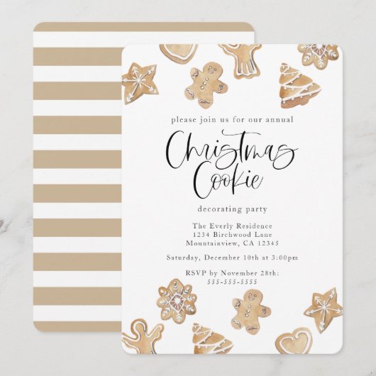 Kerstkoekjesdeeg Kaart (Voorkant / Achterkant)