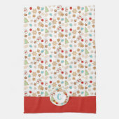 Kerstkoekjespatroon met monogram theedoek (Verticaal)