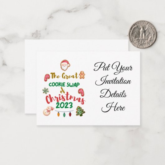 Kerstkoekjesruil 2023 uitnodiging (Voorkant / Achterkant in situ)
