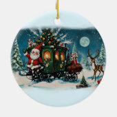 Kerstkoets - Santa's Delivery Wagon Keramisch Ornament (Achterkant)