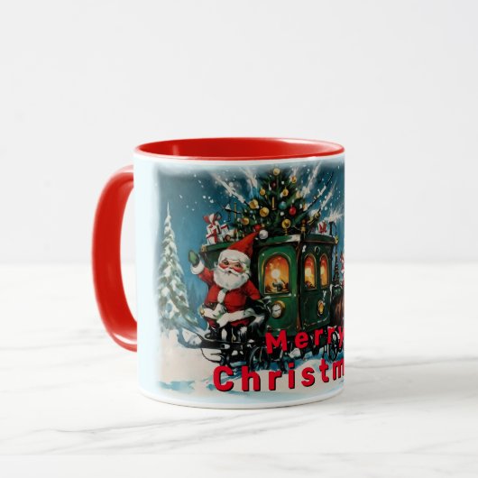 Kerstkoets - Santa's Delivery Wagon Mok (Voorkant links)