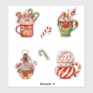 Kerstkoffie en gehakt crème in de Mok Cute Sticker