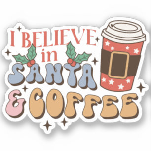 kerstkoffie   Kerstman en koffie Sticker