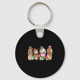 Kerstkoffie met gemberkoek Latte Drank  Sleutelhanger