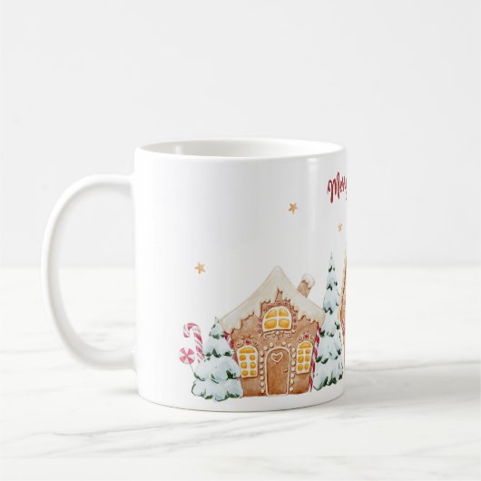 Kerstkoffie Mok met peperkoek huis (Links)