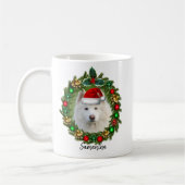 Kerstkoffie-mok met Samoyed Koffiemok (Links)