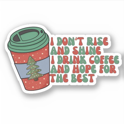 kerstkoffie sticker (Voorkant)