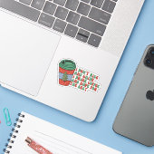 kerstkoffie sticker (Laptop met iPhone)