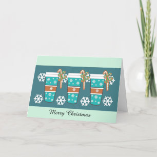 Kerstkoffie Theme Holiday Card Feestdagen Kaart