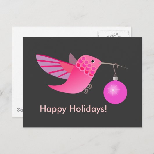 Kerstkolibrie Feestdagenkaart (Voorkant / Achterkant)