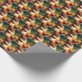 Kerstkonijn 1 cadeaupapier (Hoek)