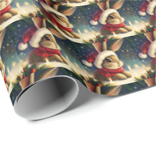 Kerstkonijn 4 cadeaupapier