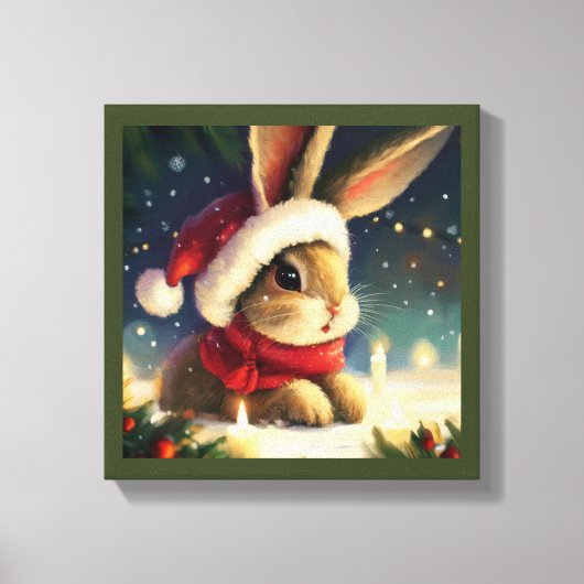 Kerstkonijn 4 canvas afdruk (Voorkant)