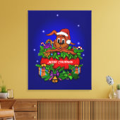 kerstkonijn canvas afdruk (Insitu (Woonkamer))