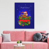 kerstkonijn canvas afdruk (Insitu (Woonkamer))