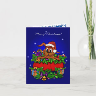 kerstkonijn feestdagen kaart