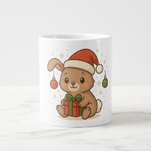 Kerstkonijn in kerstmuts