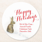 kerstkonijn in sneeuwpapier onderzetters (Voorkant)