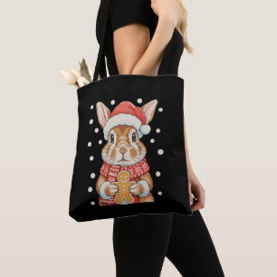 Kerstkonijn Kerstman Hoed Peperkoek Koekje Draagtas