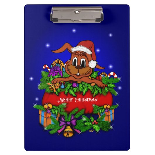 kerstkonijn klembord (Voorkant)