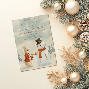 Kerstkonijn Peter  Baby shower Kaart