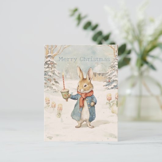 Kerstkonijn Peter Briefkaart (Staand voorkant)