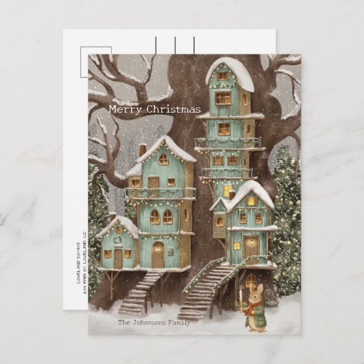 Kerstkonijn Peter  Briefkaart (Voorkant / Achterkant)