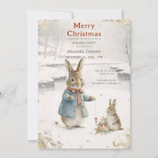 Kerstkonijn Peter Classic Kaart (Voorkant)