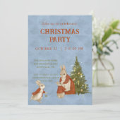 Kerstkonijn Peter Uitnodiging (Staand voorkant)