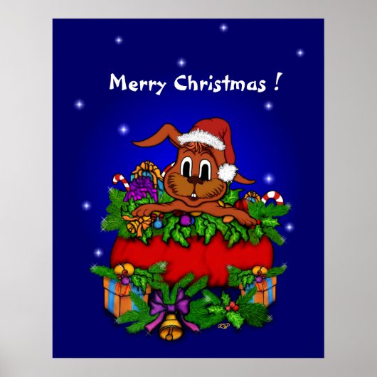 Kerstkonijn Poster (Voorkant)