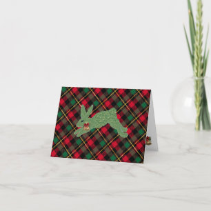 Kerstkonijn Topiary plaid Feestdagen Kaart