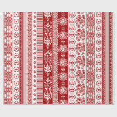 Kerstkonijnen in aardbeirood cadeaupapier (Vlak)