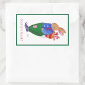 kerstkonijnenboekje rechthoekige sticker (Tas)