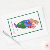 kerstkonijnenboekje rechthoekige sticker (Envelop)