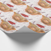 kerstkool met kerstPet Cadeaupapier (Hoek)