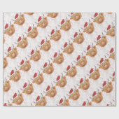 kerstkool met kerstPet Cadeaupapier (Vlak)