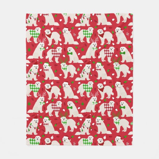 Kerstkoorts Honden Fleece Deken (Voorkant)