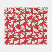 Kerstkoorts Honden Fleece Deken (Voorkant (Horizontaal))