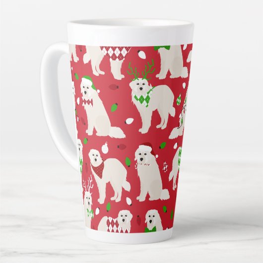 Kerstkoorts Honden Latte Mok (Linkerhoek)