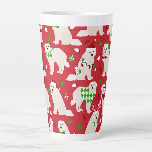 Kerstkoorts Honden Latte Mok (Voorkant)