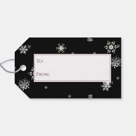 Kerstkop warme chocolademelk cadeaulabel (Achterkant Horizontaal)