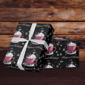 Kerstkop warme chocolademelk cadeaupapier