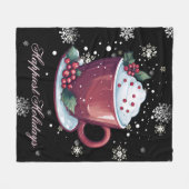 Kerstkop warme chocolademelk fleece deken (Voorkant (Horizontaal))