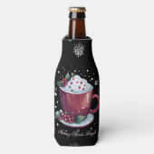Kerstkop warme chocolademelk flesjeskoeler (Fles Voorkant)
