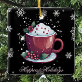 Kerstkop warme chocolademelk keramisch ornament