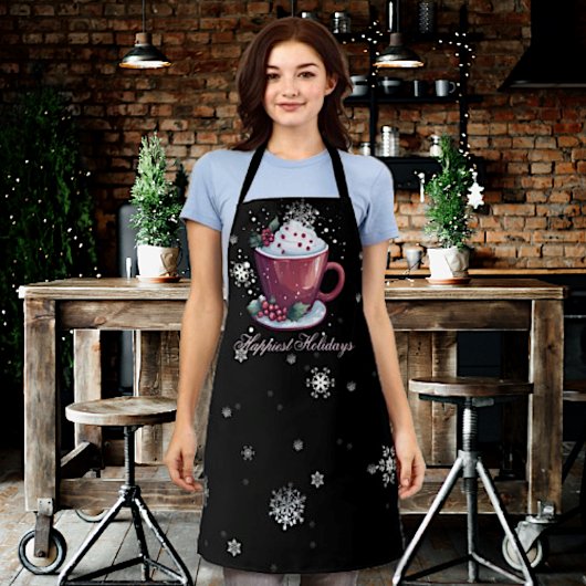 Kerstkop warme chocolademelk schort