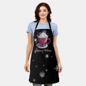 Kerstkop warme chocolademelk schort (Gedragen)