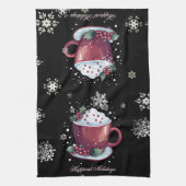 Kerstkop warme chocolademelk theedoek (Verticaal)