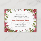 Kerstkorting Rode Witte Poinsettia Frame Kortingskaartje (Achterkant)